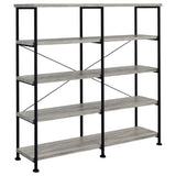 Analiese 4 - shelf Open Bookcase Grey Driftwood | Coaster - 801544 - Home Elegance USA - 1