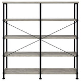 Analiese 4 - shelf Open Bookcase Grey Driftwood | Coaster - 801544 - Home Elegance USA - 6