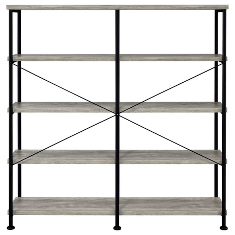 Analiese 4 - shelf Open Bookcase Grey Driftwood | Coaster - 801544 - Home Elegance USA - 6