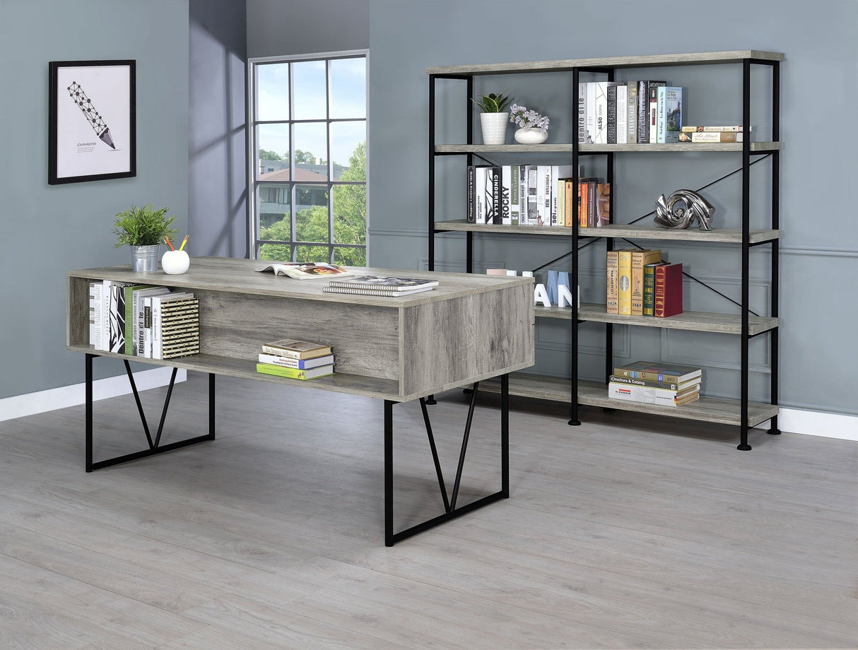 Analiese 4 - shelf Open Bookcase Grey Driftwood | Coaster - 801544 - Home Elegance USA - 11