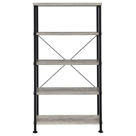 Analiese 4 - shelf Bookcase Grey Driftwood | Coaster - 801546 - Home Elegance USA - 3