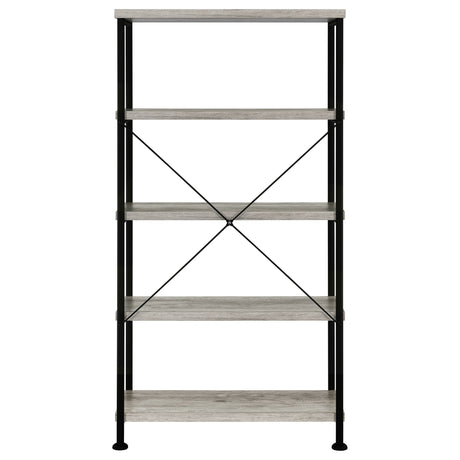 Analiese 4 - shelf Bookcase Grey Driftwood | Coaster - 801546 - Home Elegance USA - 6