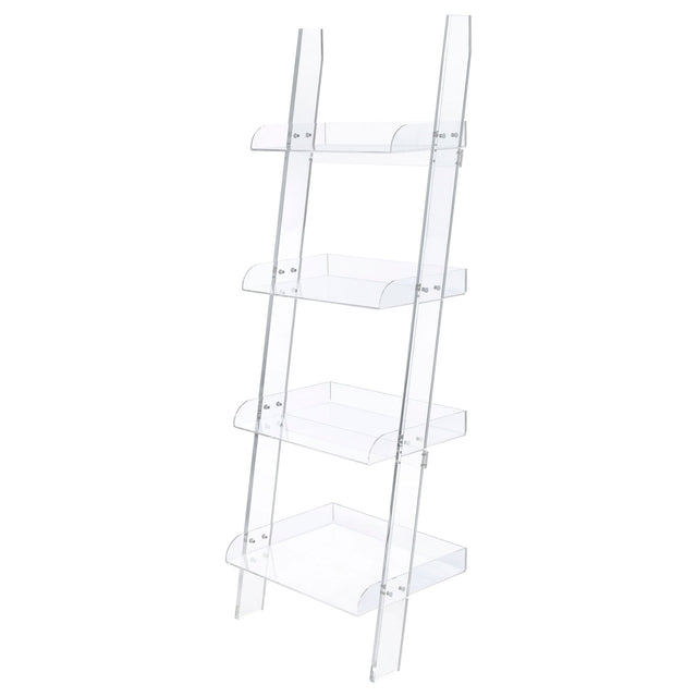 Amaturo 4 - shelf Ladder Bookcase Clear | Coaster - 801553 - Home Elegance USA - 1