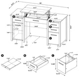 Lift Top Computer Desk - Dylan 4-drawer Lift Top Office Desk