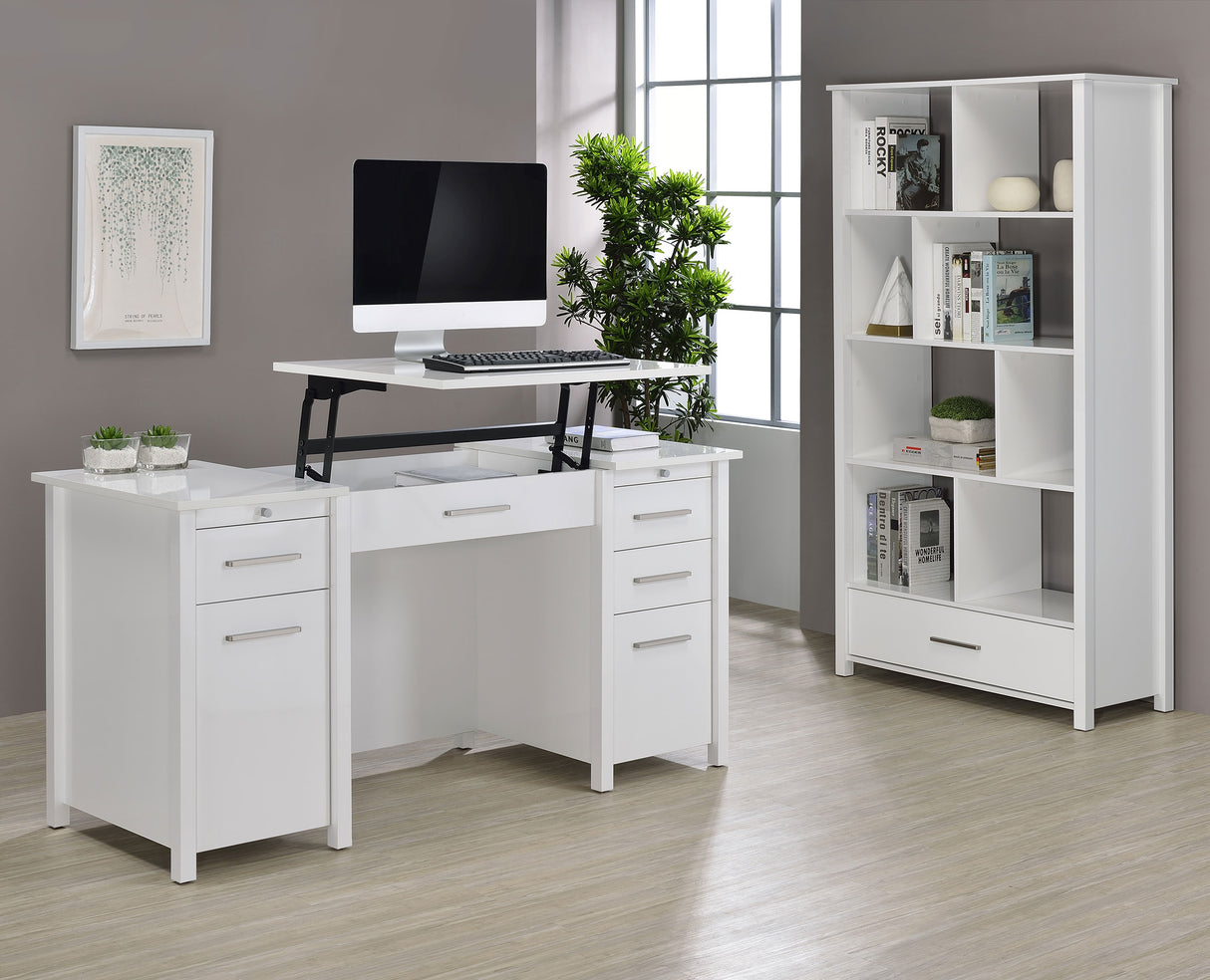 Lift Top Computer Desk - Dylan 4-drawer Lift Top Office Desk