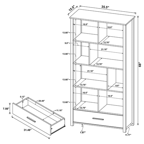 Bookcase - Dylan Rectangular 8-shelf Bookcase