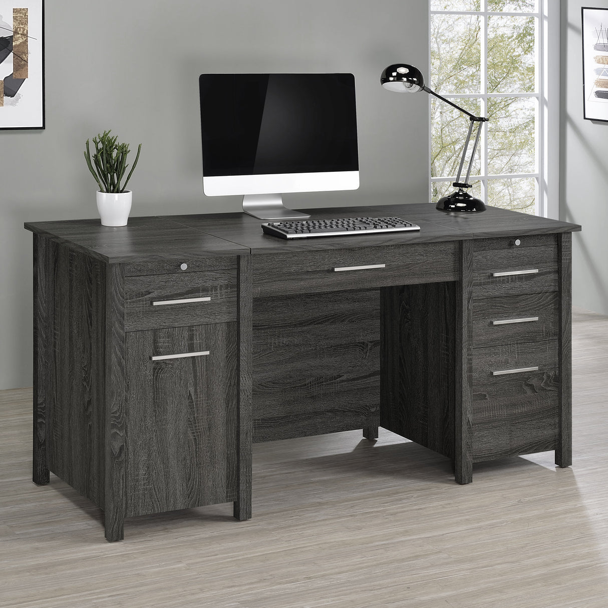 Lift Top Computer Desk - Dylan 4-drawer Lift Top Office Desk