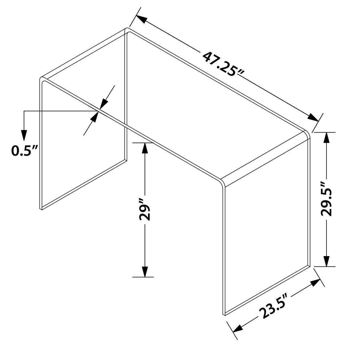 Writing Desk - Ripley Glass Writing Desk Clear