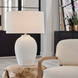 Reyna Chalk Table Lamp - White by Uttermost - View 2