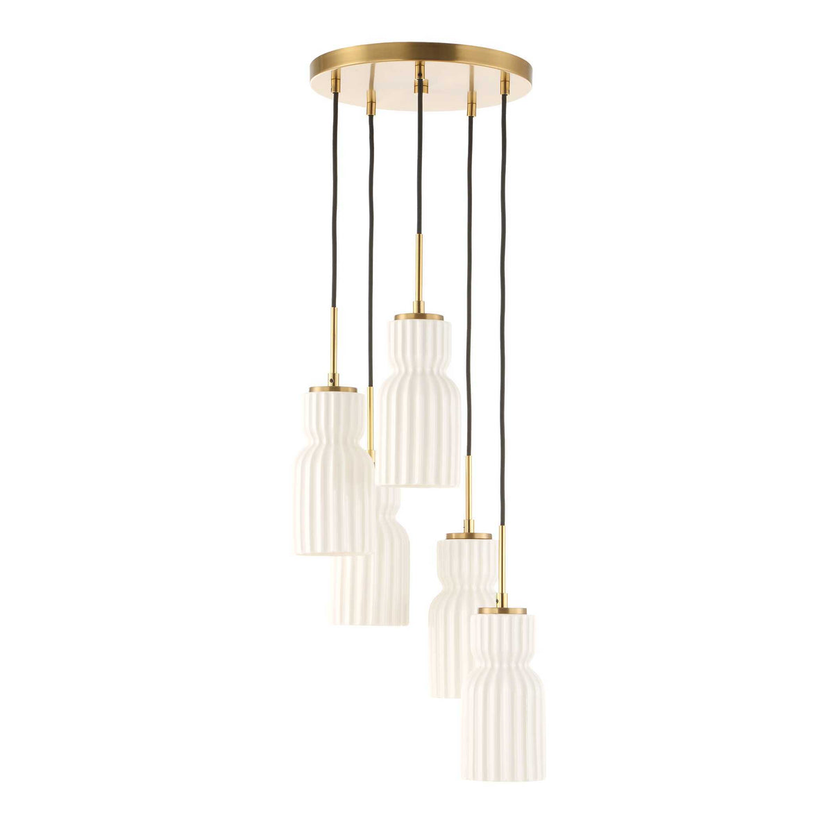 Vanier 5 Light Cluster Pendant - Gold by Uttermost - View 3