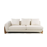 Modrest Fleury - Contemporary Cream Fabric and Walnut RAF Sectional Sofa - Home Elegance USA