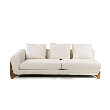 Modrest Fleury - Contemporary Cream Fabric and Walnut RAF Sectional Sofa - Home Elegance USA