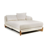 Modrest Fleury - Contemporary Cream Fabric and Walnut RAF Sectional Sofa - Home Elegance USA