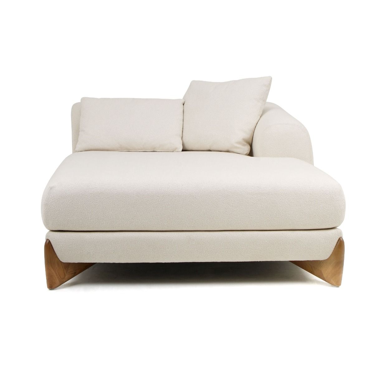 Modrest Fleury - Contemporary Cream Fabric and Walnut RAF Sectional Sofa - Home Elegance USA