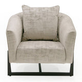Modrest Forbis - Contemporary Grey Fabric Accent Chair