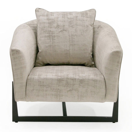 Modrest Forbis - Contemporary Grey Fabric Accent Chair