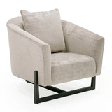 Modrest Forbis - Contemporary Grey Fabric Accent Chair