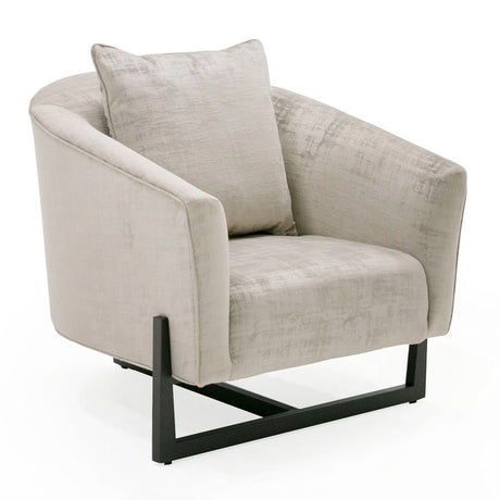 Modrest Forbis - Contemporary Grey Fabric Accent Chair