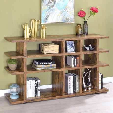 Console Bookcase - Santos 3-tier Bookcase Antique Nutmeg