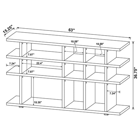 Console Bookcase - Santos 3-tier Bookcase Antique Nutmeg