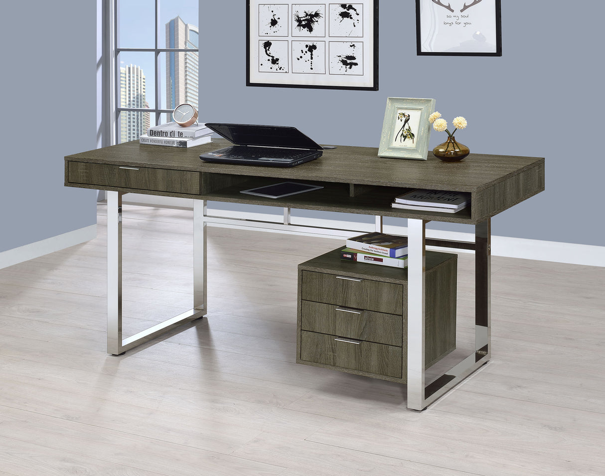 Computer Desk - Whitman 4-drawer Writing Desk Weathered Grey