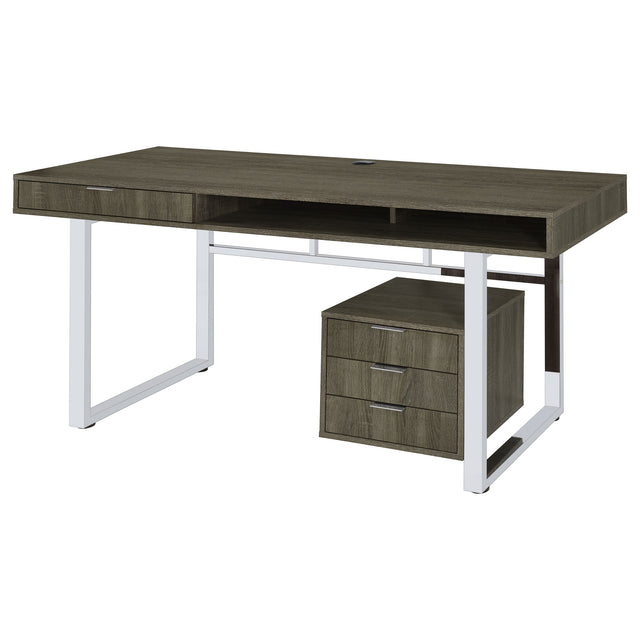 Computer Desk - Whitman 4-drawer Writing Desk Weathered Grey