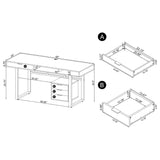 Computer Desk - Whitman 4-drawer Writing Desk Weathered Grey