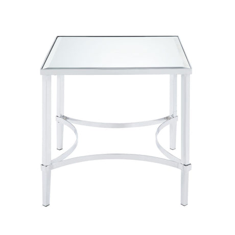 Acme - Petunia End Table 80192 Mirrored & Chrome Finish