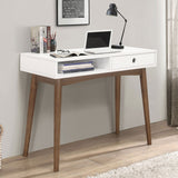 Bradenton 1 - drawer Writing Desk White and Walnut | Coaster - 801931 - Home Elegance USA - 2