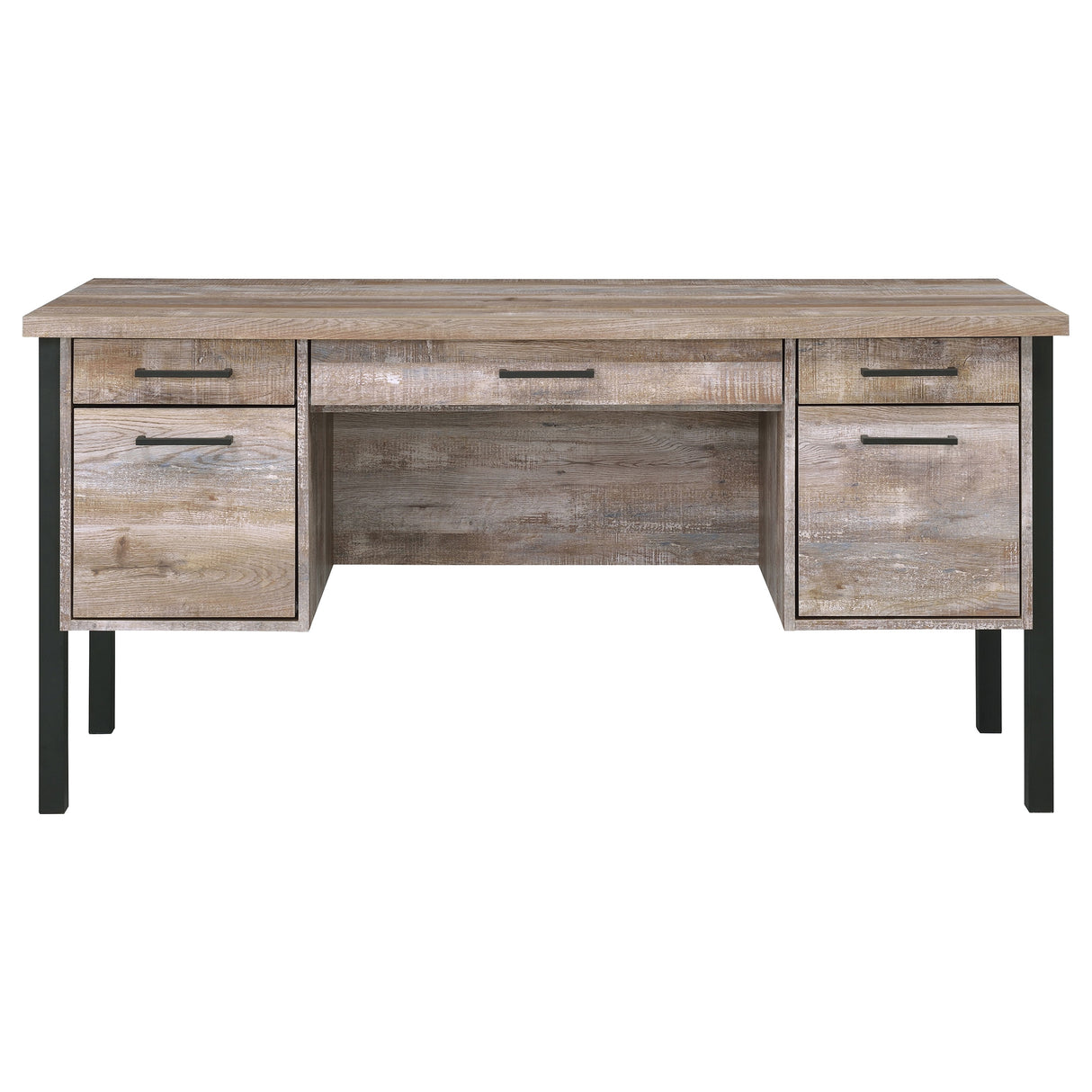 Computer Desk - Samson 4-drawer Office Desk Weathered Oak