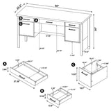 Computer Desk - Samson 4-drawer Office Desk Weathered Oak