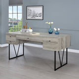 Analiese 4 - drawer Writing Desk Grey Driftwood | Coaster | Home Elegance USA