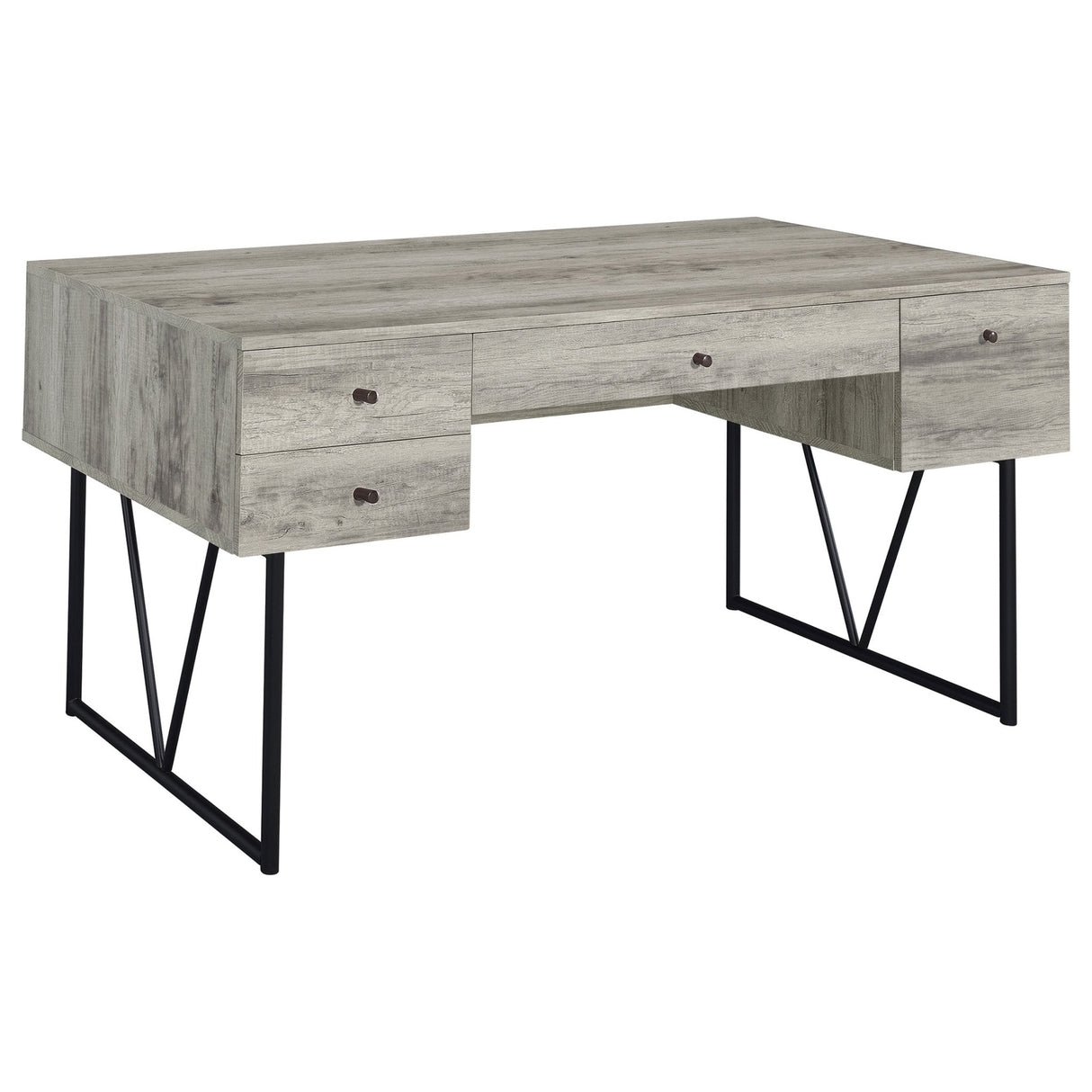 Analiese 4 - drawer Writing Desk Grey Driftwood | Coaster - 801999 - Home Elegance USA - 1