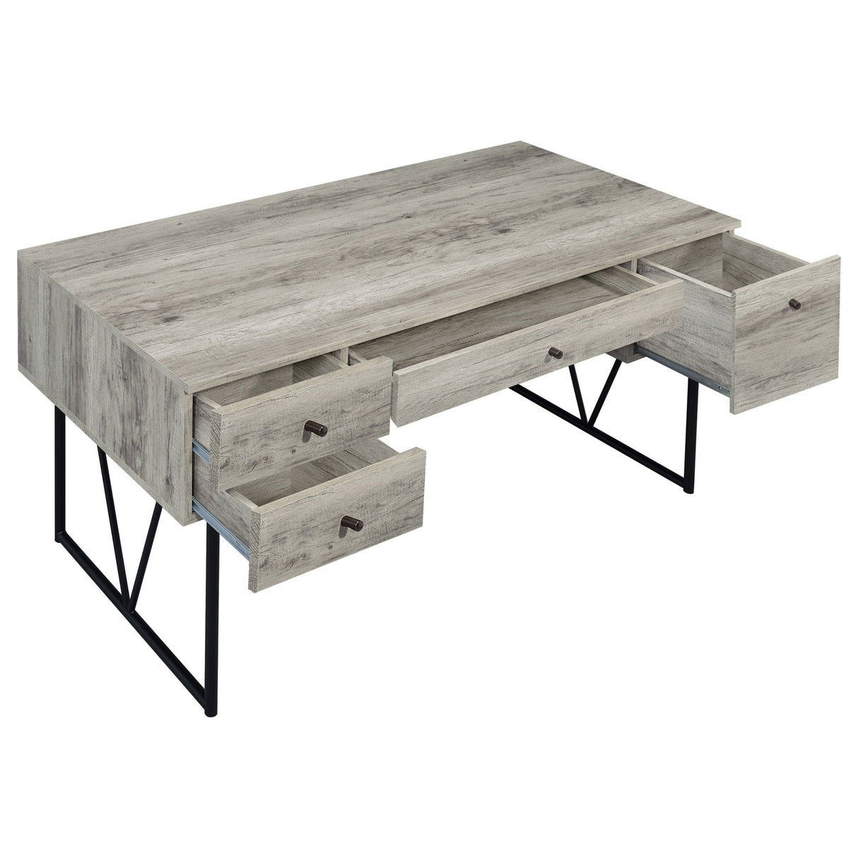 Analiese 4 - drawer Writing Desk Grey Driftwood | Coaster | Home Elegance USA