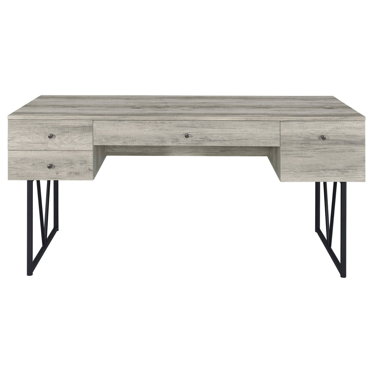 Analiese 4 - drawer Writing Desk Grey Driftwood | Coaster - 801999 - Home Elegance USA - 5