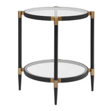 Chadid Round Glass Side Table - Black by Uttermost - View 5