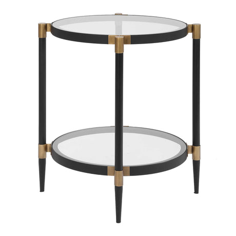 Chadid Round Glass Side Table - Black by Uttermost - View 5