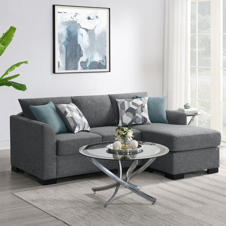 Pacheco Grey Upholstered Sleeper Sectional Chaise Sofa - sold by Home Elegance USA