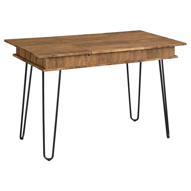 Writing Desk - Sheeran Writing Desk with 4 Hidden Storages Rustic Amber