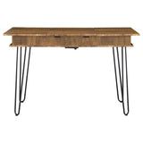 Writing Desk - Sheeran Writing Desk with 4 Hidden Storages Rustic Amber