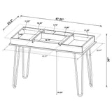 Writing Desk - Sheeran Writing Desk with 4 Hidden Storages Rustic Amber