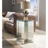 Acme - Nysa End Table 80217 Mirrored & Faux Crystals