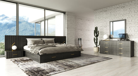 Manchester- Contemporary Dark Grey Q Bedroom Set