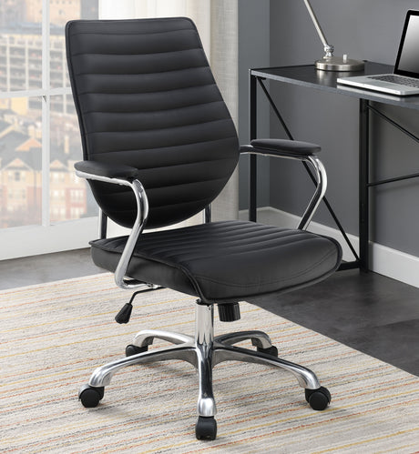 Office Chair - Chase High Back Office Chair Black and Chrome