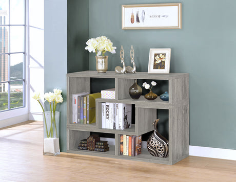 Bookcase / Tv Stand - Velma Convertable Bookcase and TV Console Grey Driftwood