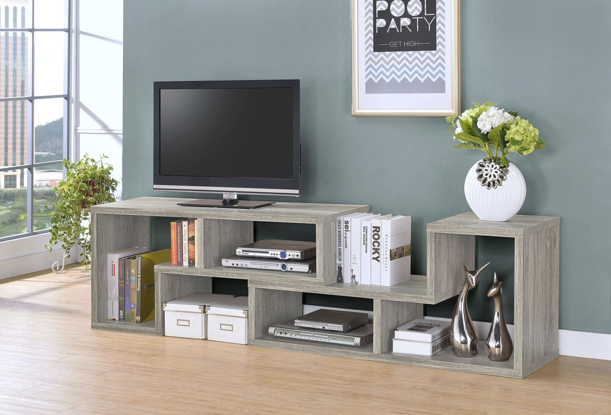 Bookcase / Tv Stand - Velma Convertable Bookcase and TV Console Grey Driftwood | Coaster - 802330 - Home Elegance USA - 5