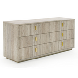Nova Domus Roma - Modern Faux Travertine + Gold Dresser