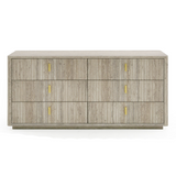 Nova Domus Roma - Modern Faux Travertine + Gold Dresser