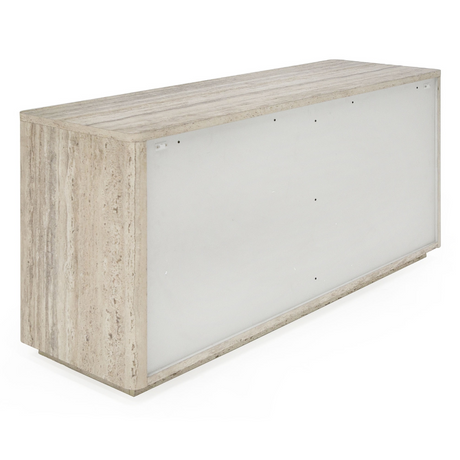 Nova Domus Roma - Modern Faux Travertine + Gold Dresser