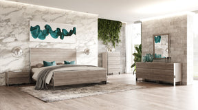 Charlene Modern Grey Elm & Stainless Steel Bedroom Set – VIG Furniture - sold by Home Elegance USA